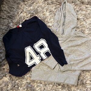 Navy and Gray Hoodie Set